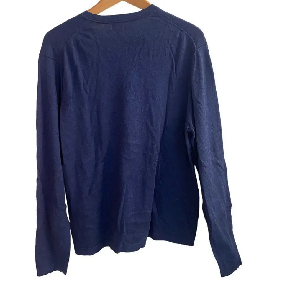 Banana Republic Blue V Neck Long Sleeve Sweater Sz L‎